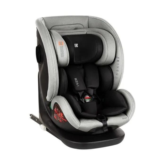 Kikkaboo Siège enfant i-View i-Size (40-150cm) Isofix Rotation à 360 degrés [gris clair]-2