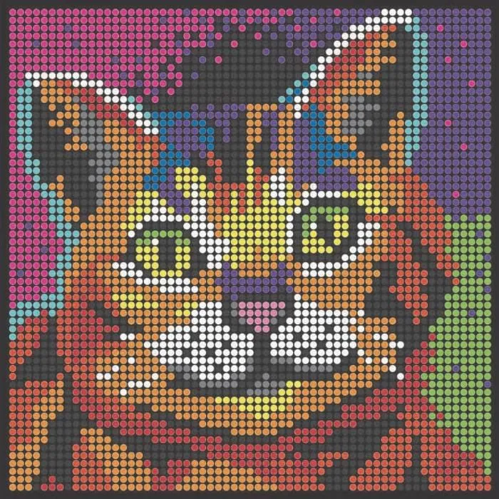 Tableau Art Diamond - Art Diamond - Chat Multicolore - 20x20 cm - Objets décoratifs - Mixte-1
