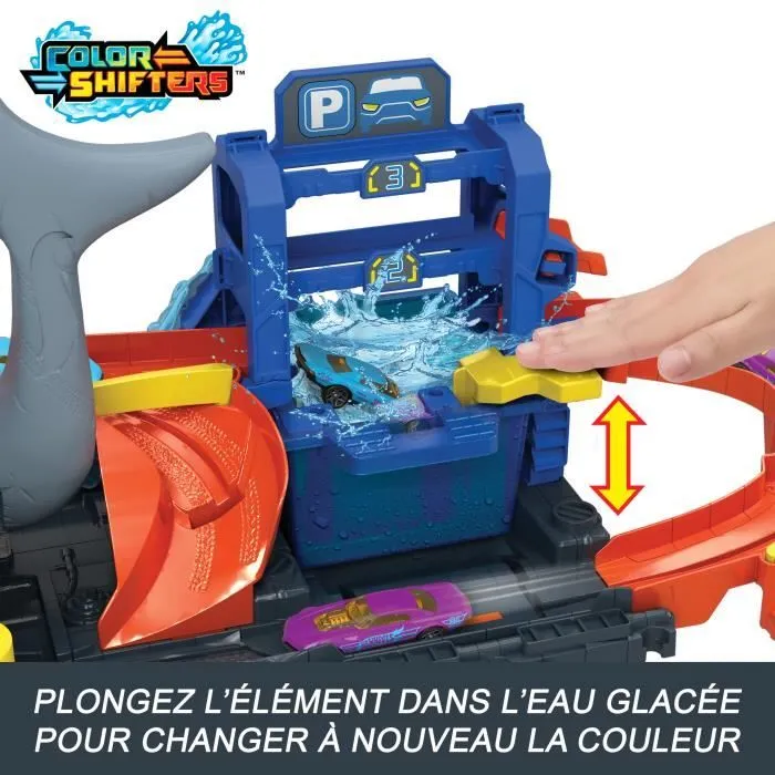 Hot Wheels City-Station de Lavage Requin-Coffret voiture Color Reveal HTN82-5