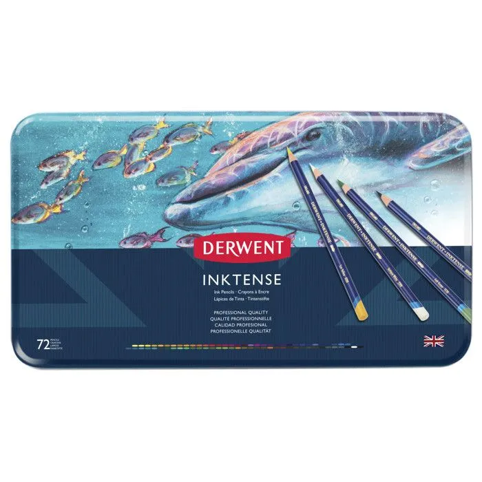 Crayons de couleurs aquarellables - Derwent - Inktense - Set de 72 - Qualité professionnelle - Mixte-1
