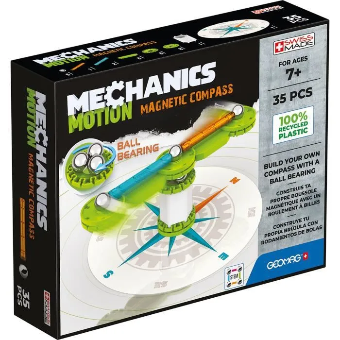 GEOMAG MECHANICS, MOTION 35 pcs, construction magnétique, jeux éducatifs, Jouet pour enfants dès 7 ans, GMT00-2