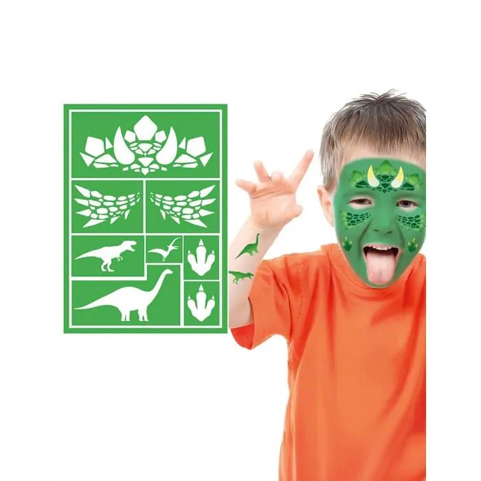 Pochoir de maquillage - Enfant - Dinosaure vert - 14x20 cm - Multicolore - Mixte-0