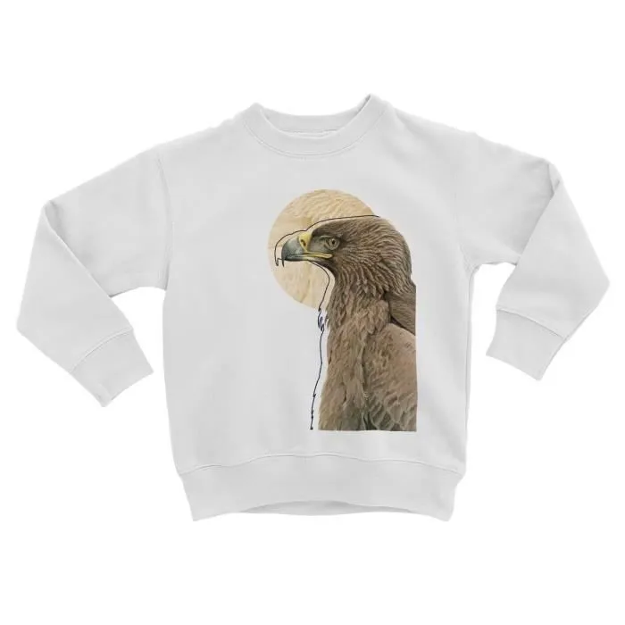 Sweatshirt Enfant Aigle Style minimaliste Biologie Illustration Ancienne-0