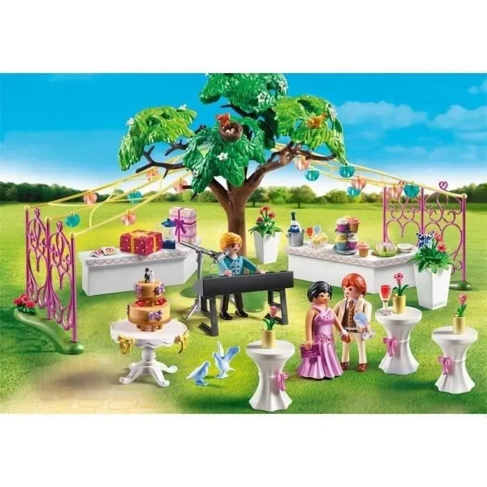 PLAYMOBIL 9228 - City Life - Le Mariage - Espace Cocktail - Contient 3 personnages et de nombreux accessoires-1