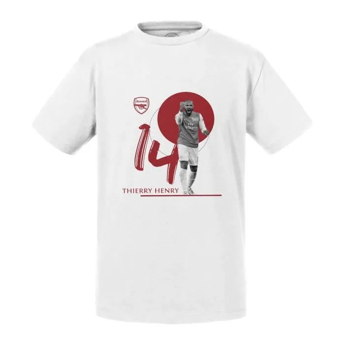 T-shirt Enfant Blanc Thierry Henry Arsenal Vintage Footballeur Foot Star-0