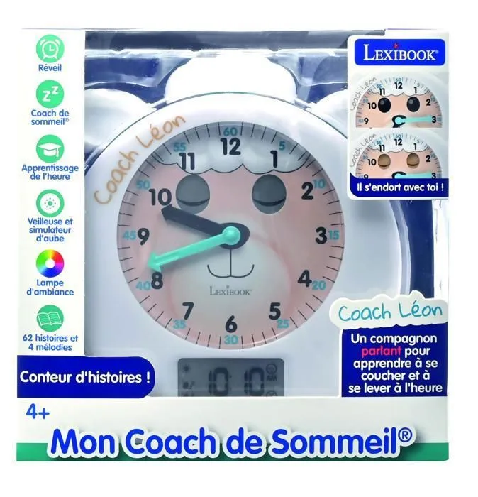 Réveil éducatif LEXIBOOK - Léon - Coach de Sommeil - Conteur d'histoires et lumières multicolores - Blanc - Enfant-3