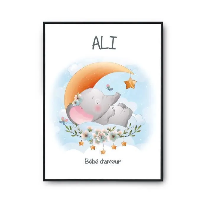 Affiche - Ali bébé d'amour - Rose - Décoration murale - Rectangulaire - 42 x 59.3 cm-0