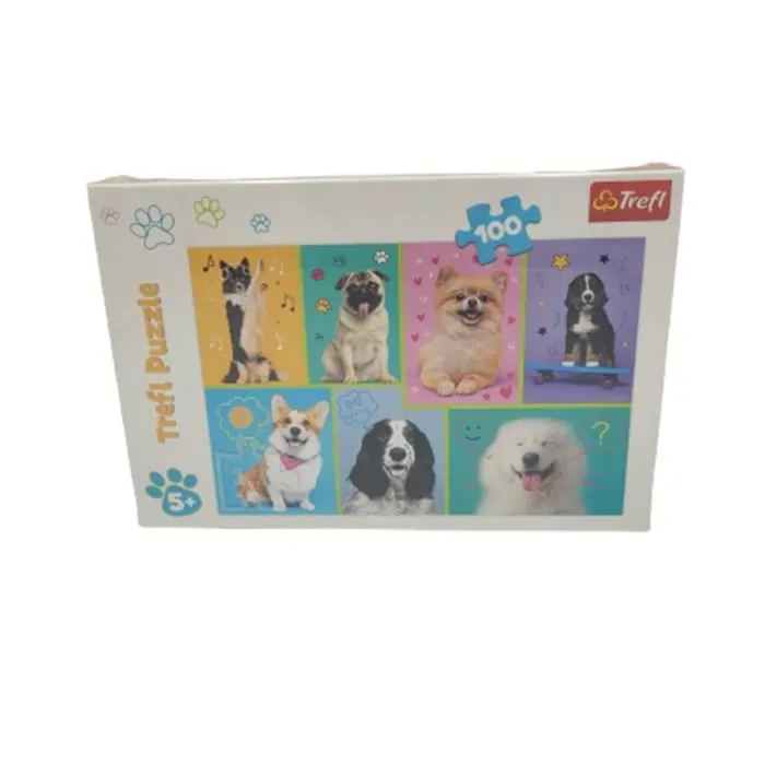 Puzzle - Chien - 100 pièces - Animaux - Blanc - Enfant - Intérieur-0