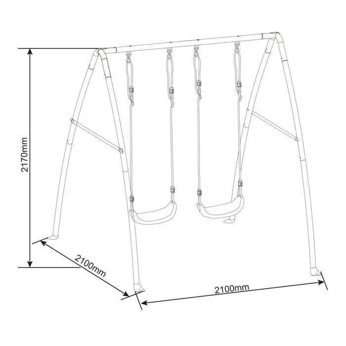 Portique en Métal - AXI - Double Swing - 2 Balançoires - Extérieur - 3 ans et plus-3