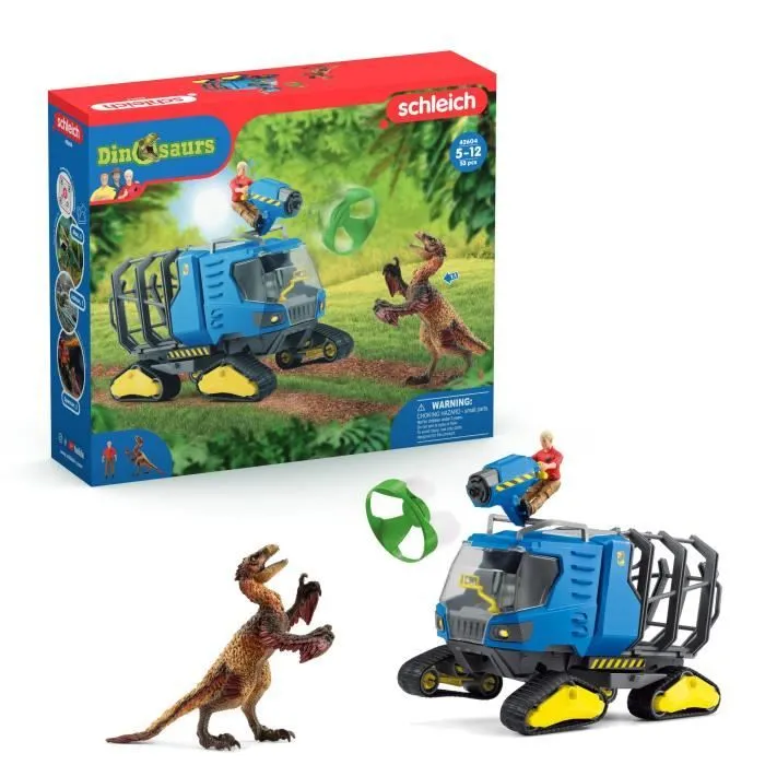 Véhicule de Capture Dino - Coffret de figurines dinosaures - Jouets Schleich 42604 Dinosaurs - Dès 4 ans-0