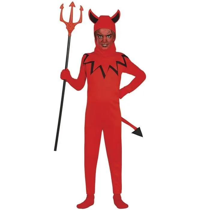 Déguisement Diable Prince des Ténèbres Enfant 5/6 ans - Rouge - Polyester - Halloween-0