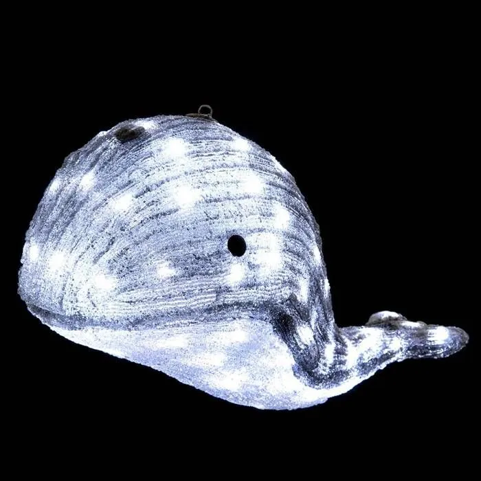 Baleine lumineuse extérieure H24cm 70 LED à panneau solaire Feeric lights & christmas-0