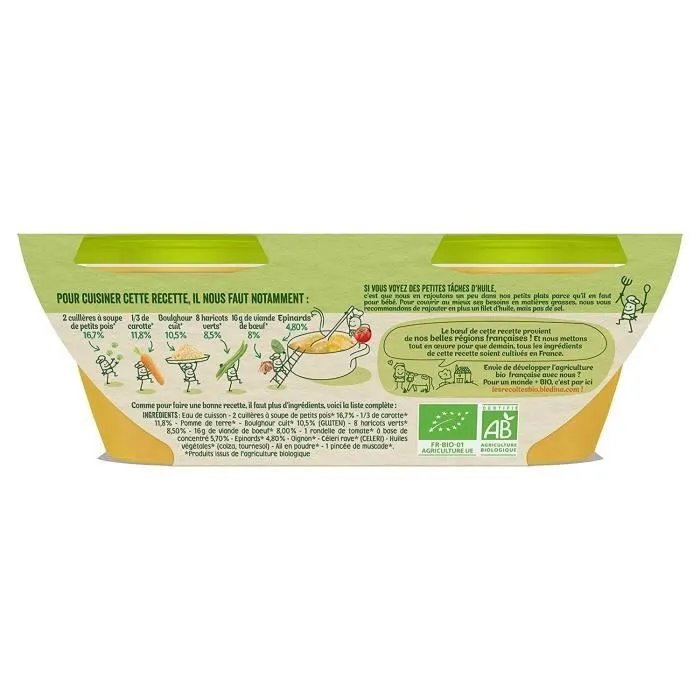BLEDINA - Récolte BIO mijoté de légumes boulghour et bœuf 2x200g-3