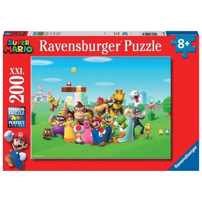Puzzle 200 pièces XXL Les aventures de Super Mario, 00012993, Dès 8 ans, Ravensburger-2