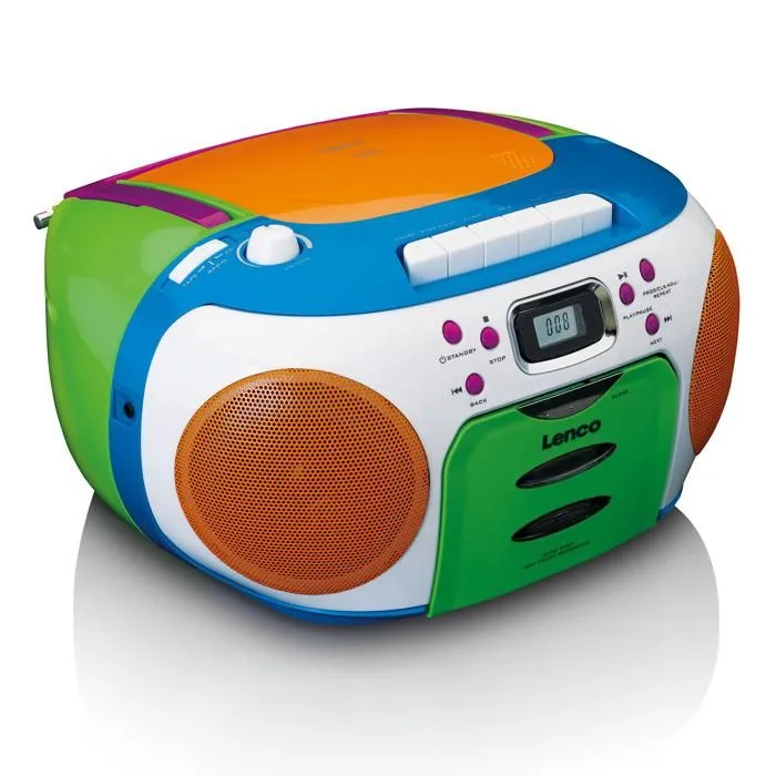 Radio lecteur CD avec cassette - Lenco - SCD-971 - Multi Couleur - Pour enfants - 3 ans et plus-2
