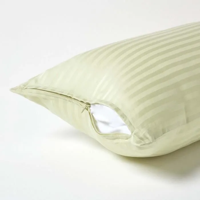 Taie d'oreiller - Homescapes - Vert Sauge - 100% Coton Égyptien - 330 Fils - 40 x 80 cm-2