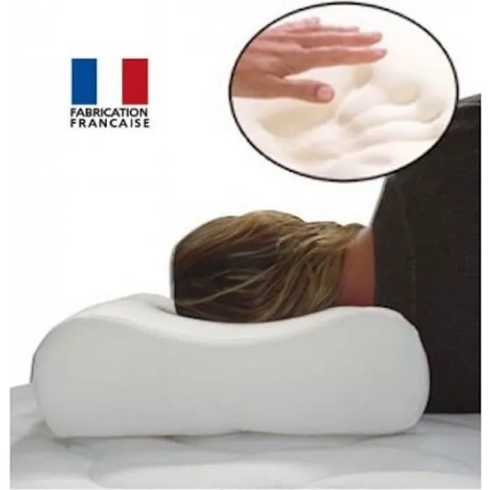 Oreiller Anatomique Mousse à mémoire de forme 50 x 32 cm - Haute Densité 85 Kg/m3-0