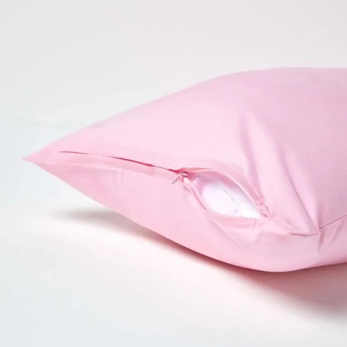 Taie d'oreiller - Homescapes - Rose - 100% Coton Égyptien - 200 Fils - 40 x 80 cm-2