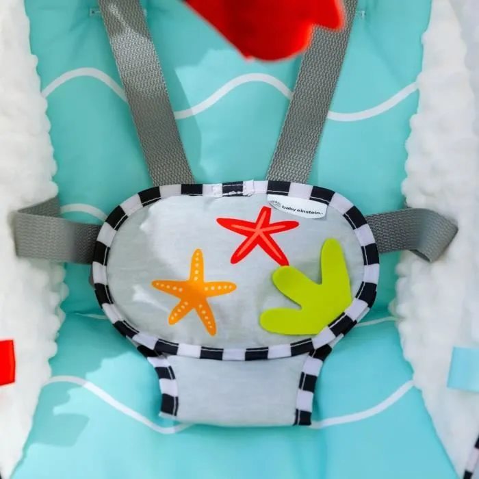 BABY EINSTEIN balancelle électrique Ocean Explorers, légère et compacte, siège pivotant à 180°, jouets inclus, Curious Comfort-5