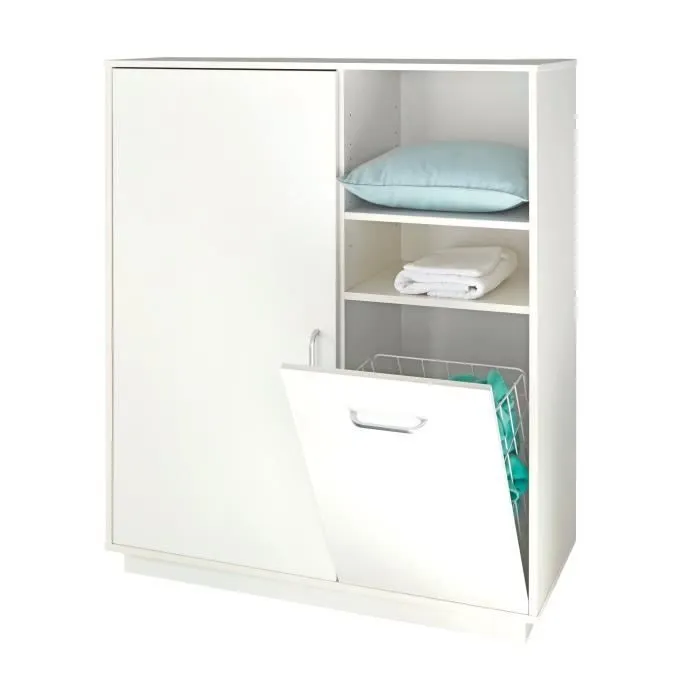 Commode bébé ROBA Nordic weiss avec panier à linge - Meuble bébé-0