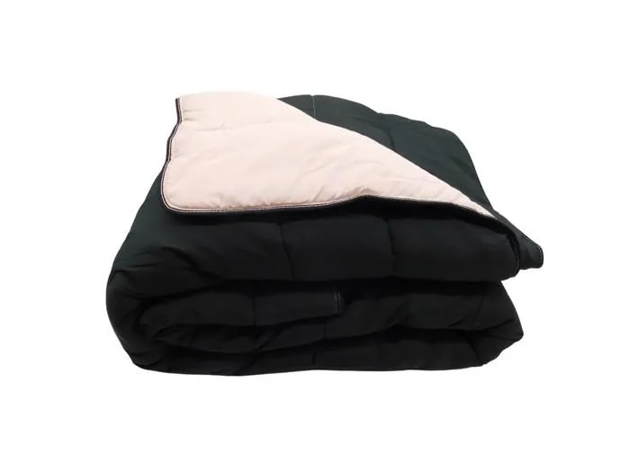 Couette légère noir / rose pale - 2 personnes 220 x 240 - spécial été - mortreux-0