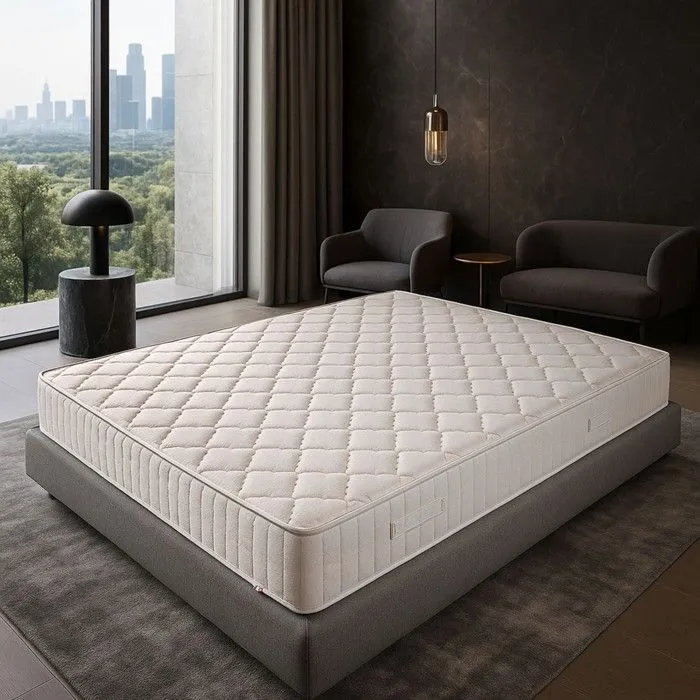 Matelas 140x200 - - Soutien Ferme - Mousse Poli Lattex Indformable - Tissu Ignifug-0