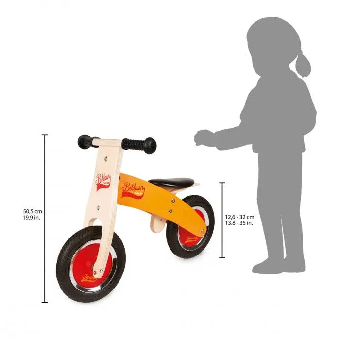 Draisienne en bois Janod Little Bikloon - Orange - Dès 2 Ans - Pneus gonflables - Selle réglable-3