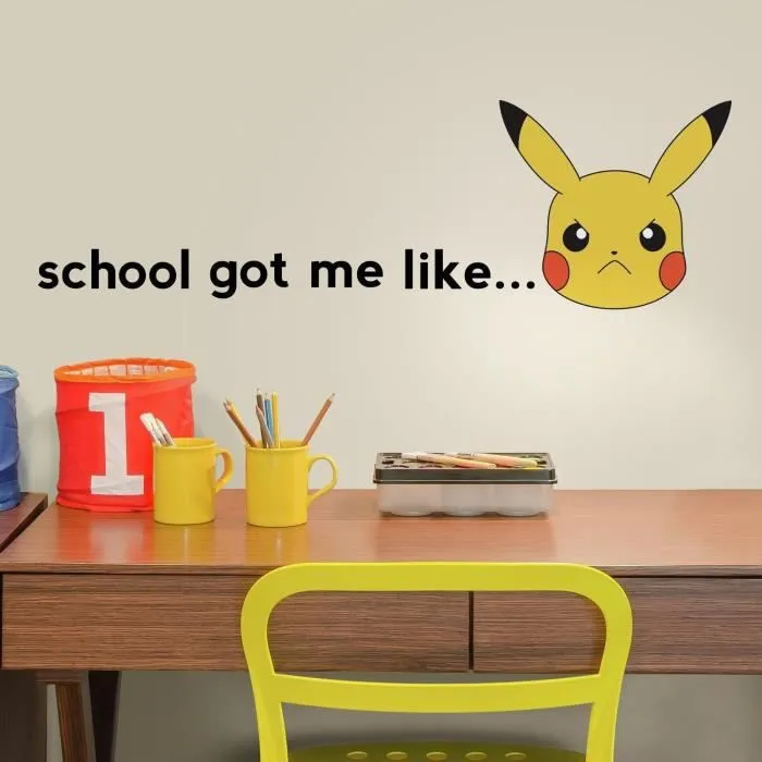 Stickers repositionnables émotions de Pikachu Pokemon Nintendo 22,9CM X 92,7CM-3