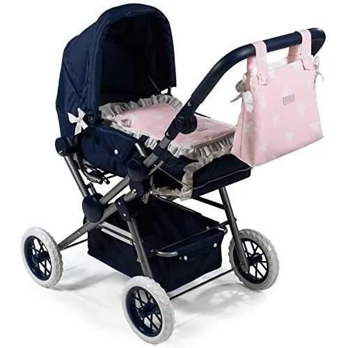 Poussette pour poupée La Nina Marino Carlota XL - Rose-0