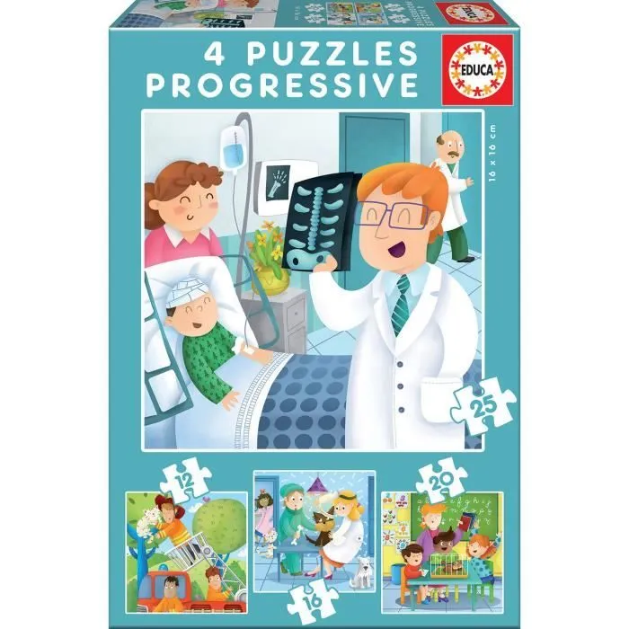 Puzzle Progressif EDUCA - Quand Je Serai Grand - 4 puzzles de 12 à 25 pièces - Thème Humains - Enfant-0