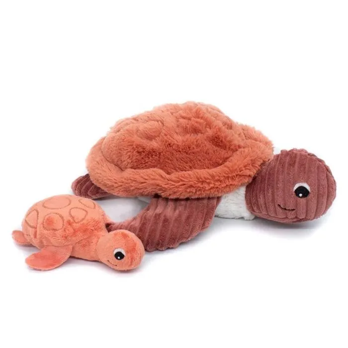 Les Deglingos - Peluche Ptipotos tortue maman bébé terracotta-2