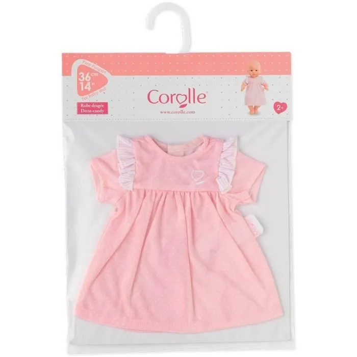 Robe Dragée pour poupon 36cm COROLLE - Vêtement élégant et facile à enfiler pour enfant dès 2 ans-1