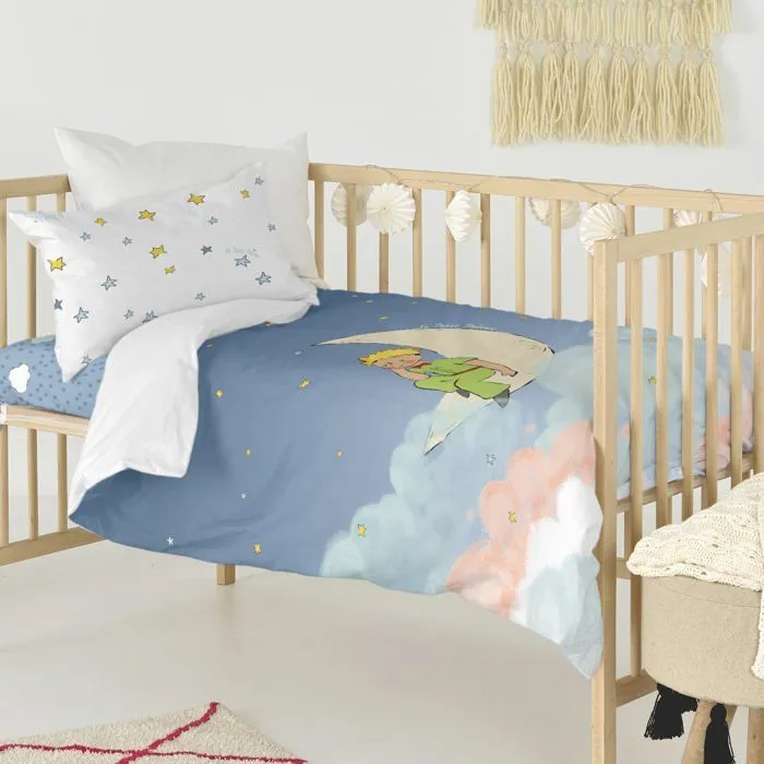 Parure housse de couette 2 pièces La lune 115x145 cm (Lit Bébé)-1