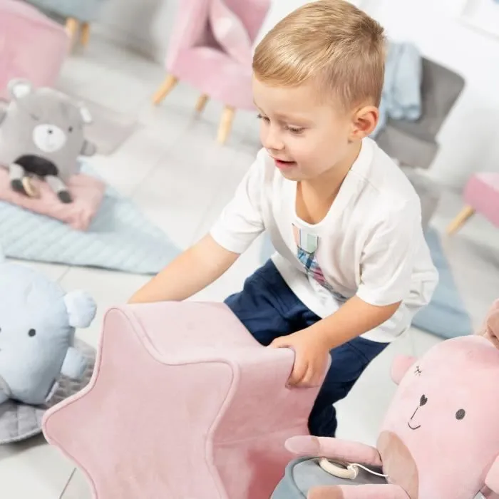 Pouf Enfant Lil Sofa - ROBA - Forme Étoile - Rose-1