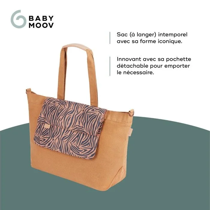 Babymoov Sac (à langer) Tote Bag - Sac Cabas Grand Format de 35L (40L avec souflet) - Multiusages, Zebra-2