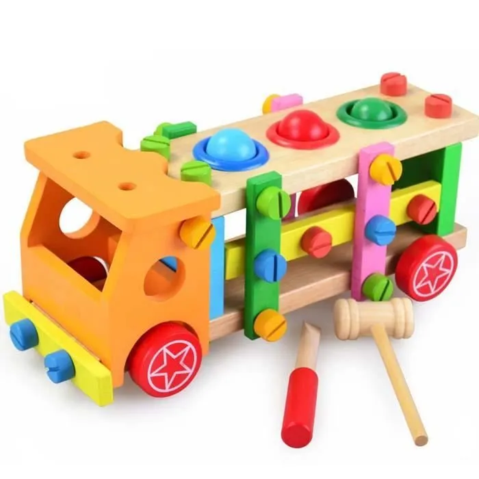 Jouet Démontage Assemblage Jeux de Construction Animé Voiture Jeep avec des Accessoires Pour Enfant Garçon Fille 3 Ans et Plus-0