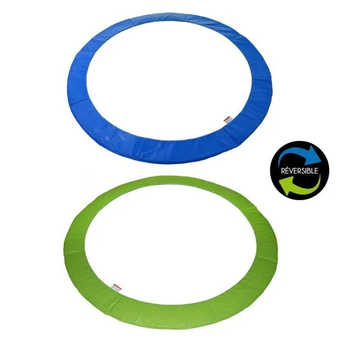 Matelas de protection - HAPPY GARDEN - Ø370cm - Réversible bleu/vert - Rembourrage épais - Sécurité enfant-1