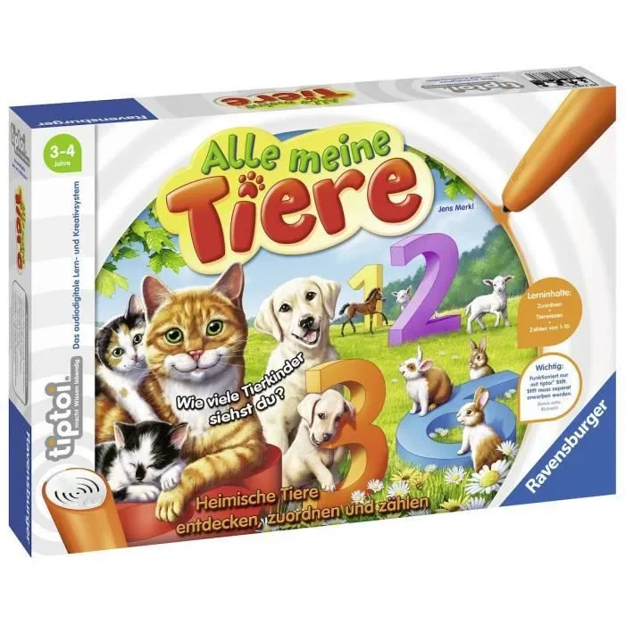 Ravensburger tiptoi Tous Mes Animaux /Lerne ludique Les Chiffres de 1 à 10 mithilfe heimischer Animaux - 00776-0