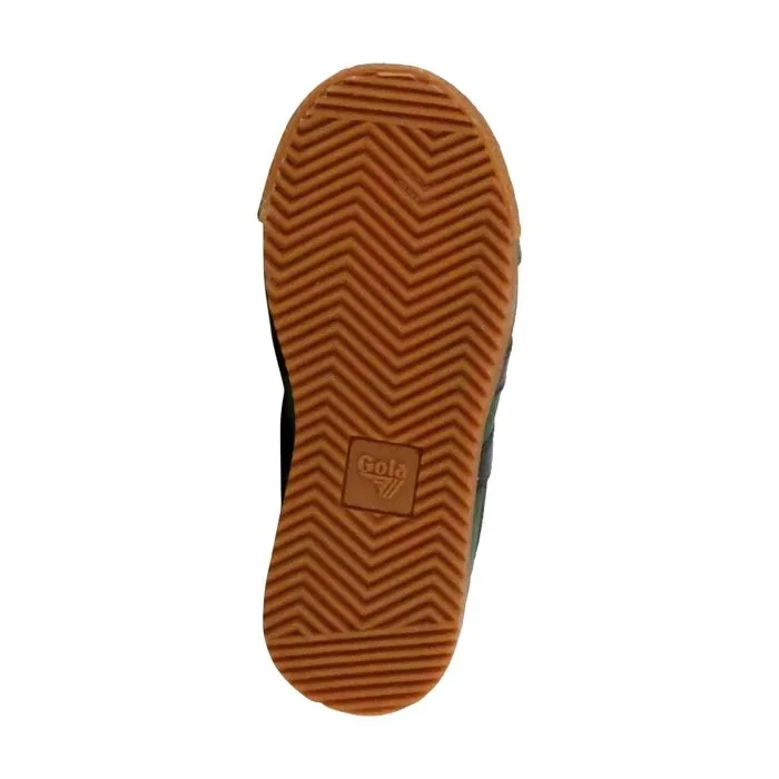 Basket Cuir  Gola Barrier Strap - Vert-Noir-Soleil-5
