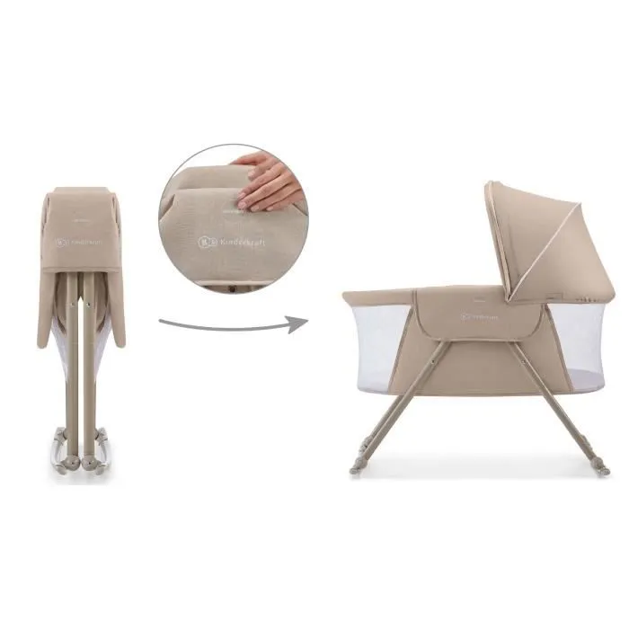Kinderkraft LOVI Berceau pour bébé, lit de voyage, lit d'enfant, Beige-2