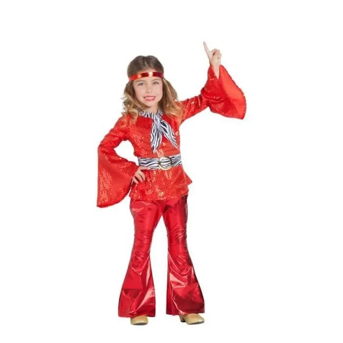 Déguisement Disco Rouge pour fille-0