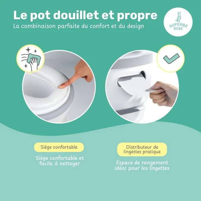 Pot réaliste pour apprentissage de la propreté avec son - Gris | SUEPERBE BEBE-4