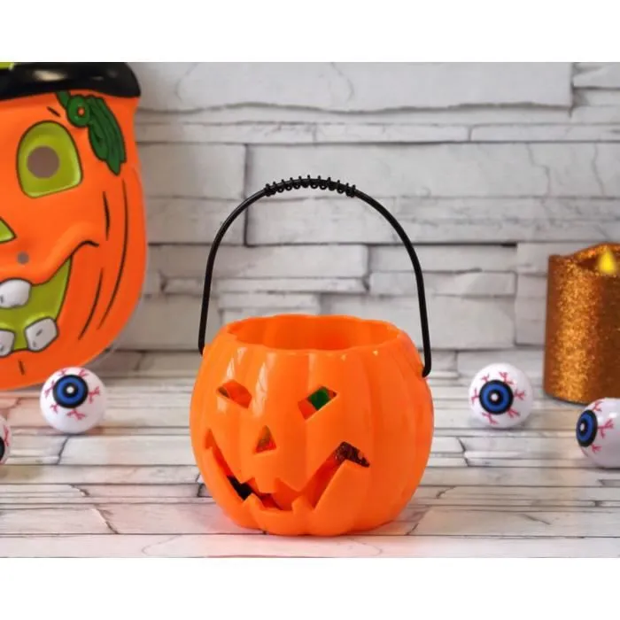 Citrouille Halloween lumineuse 10 cm - Noir-0