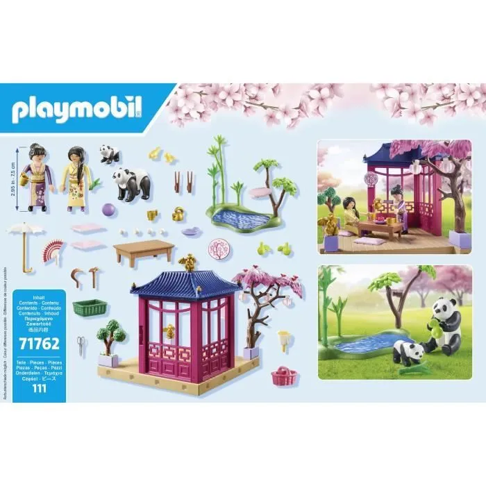 PLAYMOBIL 71762 Jardin asiatique avec deux personnages et pandas, Promo pack, 111 pièces, Dès 4 ans-6