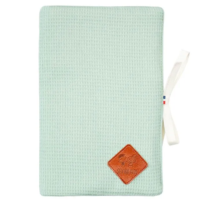 Protège carnet de santé en Nid d'abeille 17 x 23 cm Vert-0