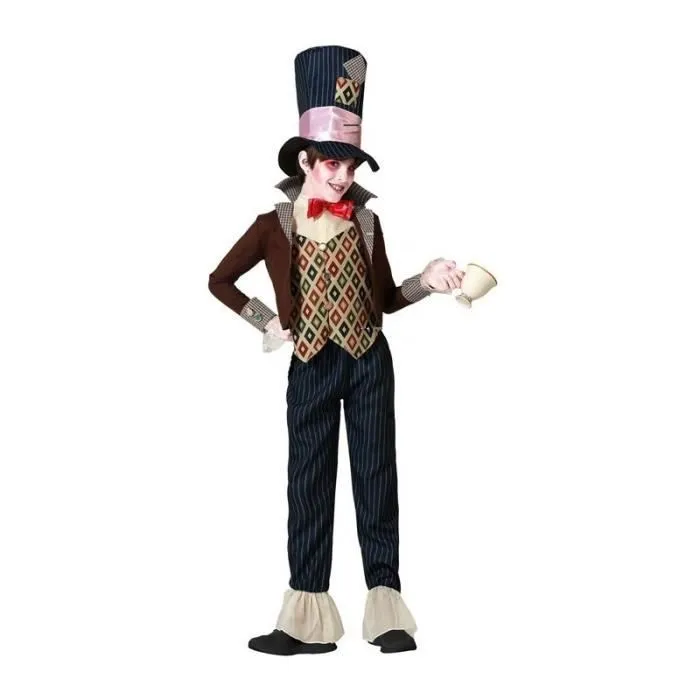 Déguisement Garçon Chapelier Fou - ATOSA - Costume de Dessin Animé Alice - Multicolore - Intérieur - 5 pièces-0