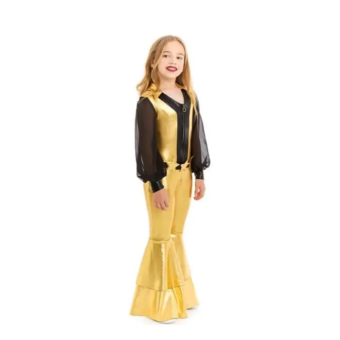 Partilandia Déguisement Disco Doré Fille (5-6 ans)-3