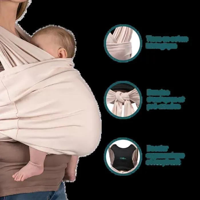 Echarpe porte-bébé sans nœud - KoalaBaby Cuddle band 2 - Rose Sable-3
