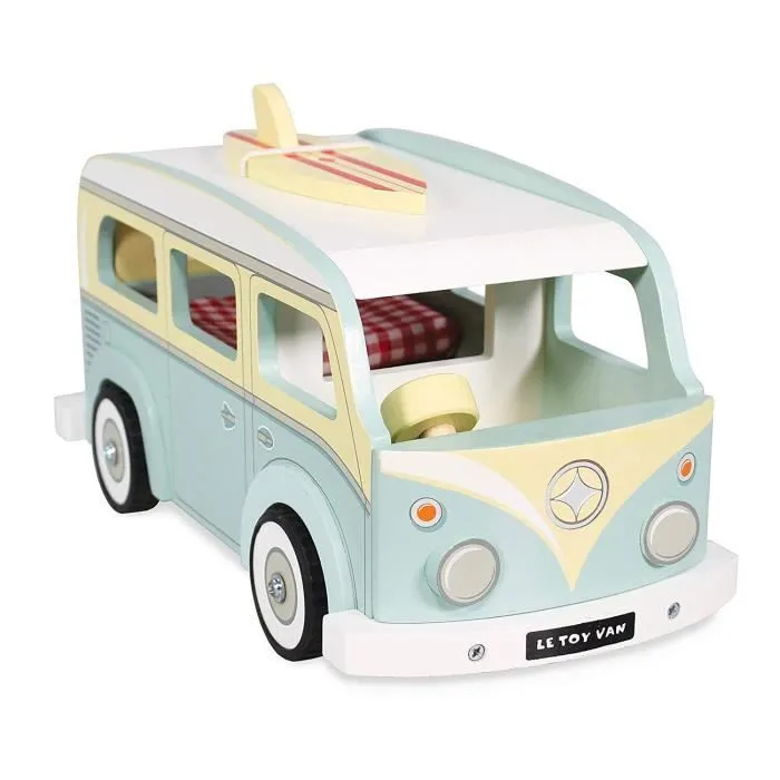 Camping-Car de vacances - LE TOY VAN - Jouet en bois - Multicolore - Bleu - Enfant-0
