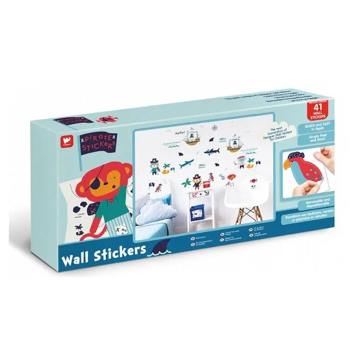 Stickers muraux Pirate en vinyle - WWALLT - W WALLTASTIC - Réutilisables - Multicouleur - Orange - Pirate-3